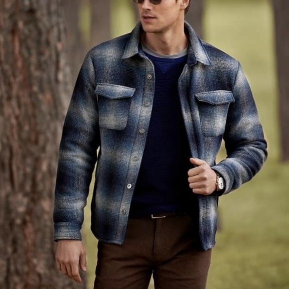 Peter Millar Other - Peter Millar Blueridge Plaid Wool Shirt Jacket Shacket